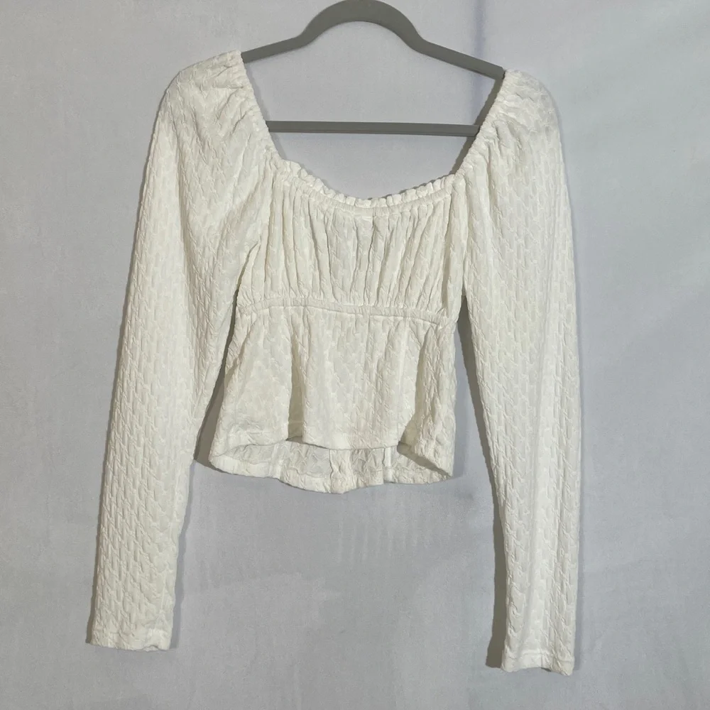 NWT Free People Ladybug Long Sleeve Top in White Size M
